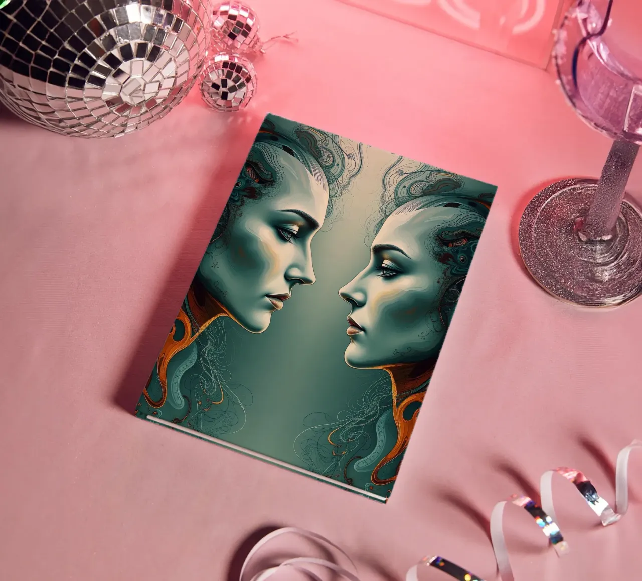 Mirror_image_colourful_12 notebook by AI-Portraits by LK