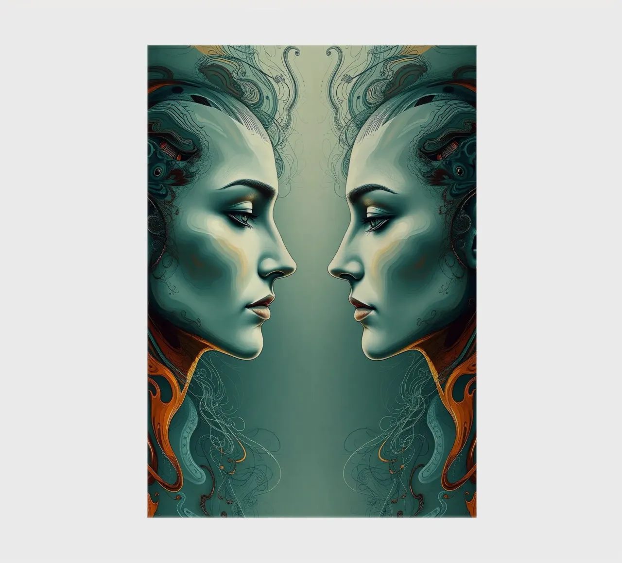Mirror_image_colourful_12 notebook by AI-Portraits by LK