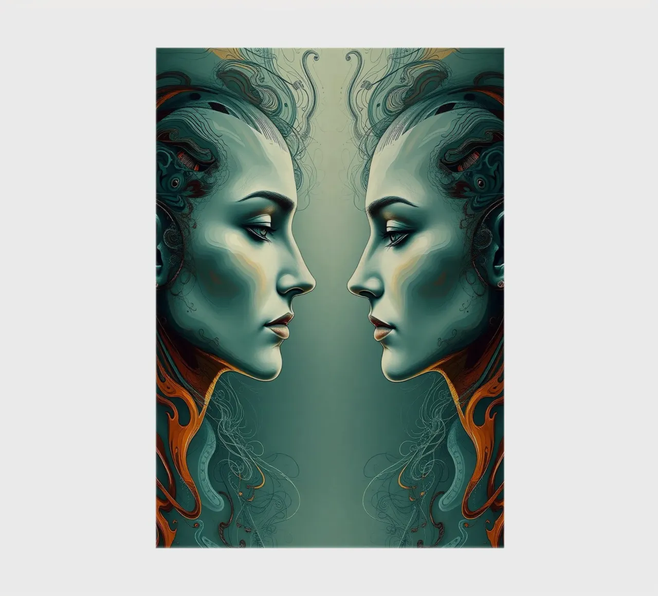 Mirror_image_colourful_12 notebook by AI-Portraits by LK