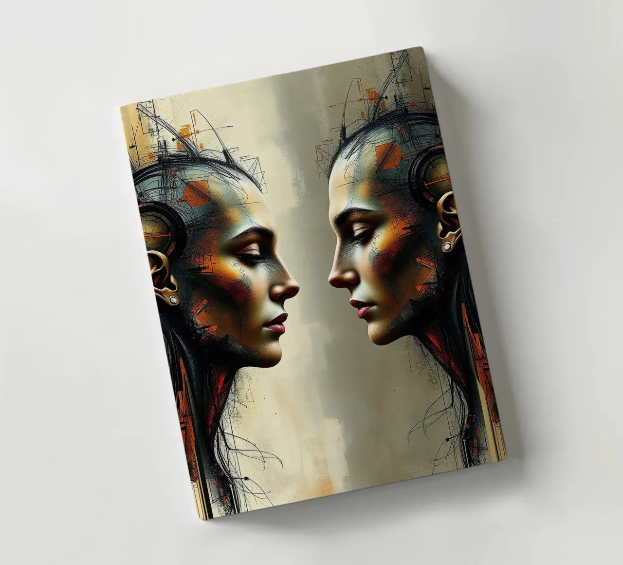 Mirror_image_colourful_13 notebook by AI-Portraits by LK