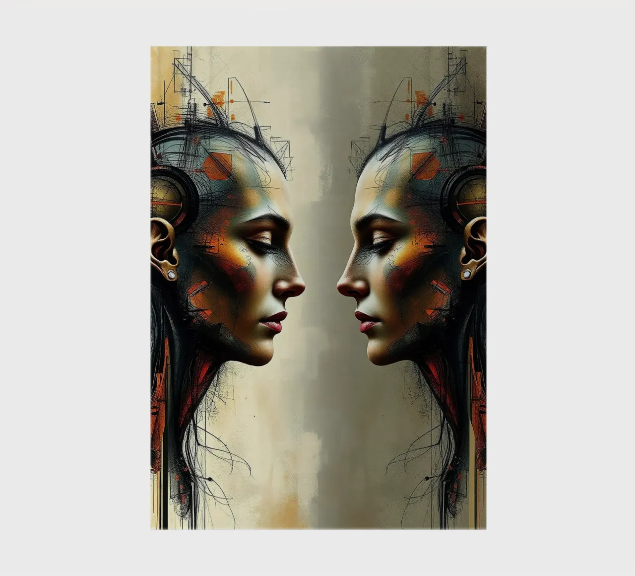 Mirror_image_colourful_13 notebook by AI-Portraits by LK