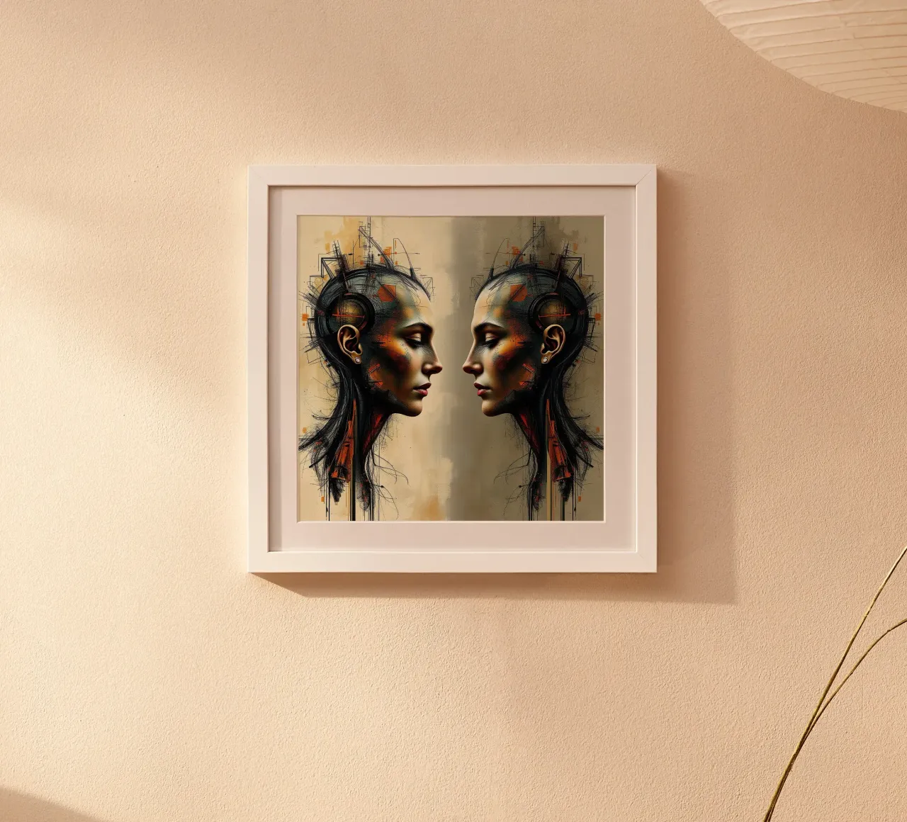 Immagine_specchio_colorata_13 poster con telaio in legno da AI-Portraits by LK