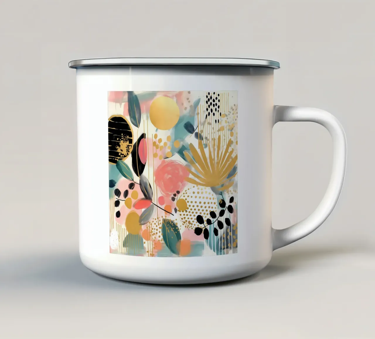 Boho Abstract 1 tazza in smalto da Yaso Design Boho & Botanic