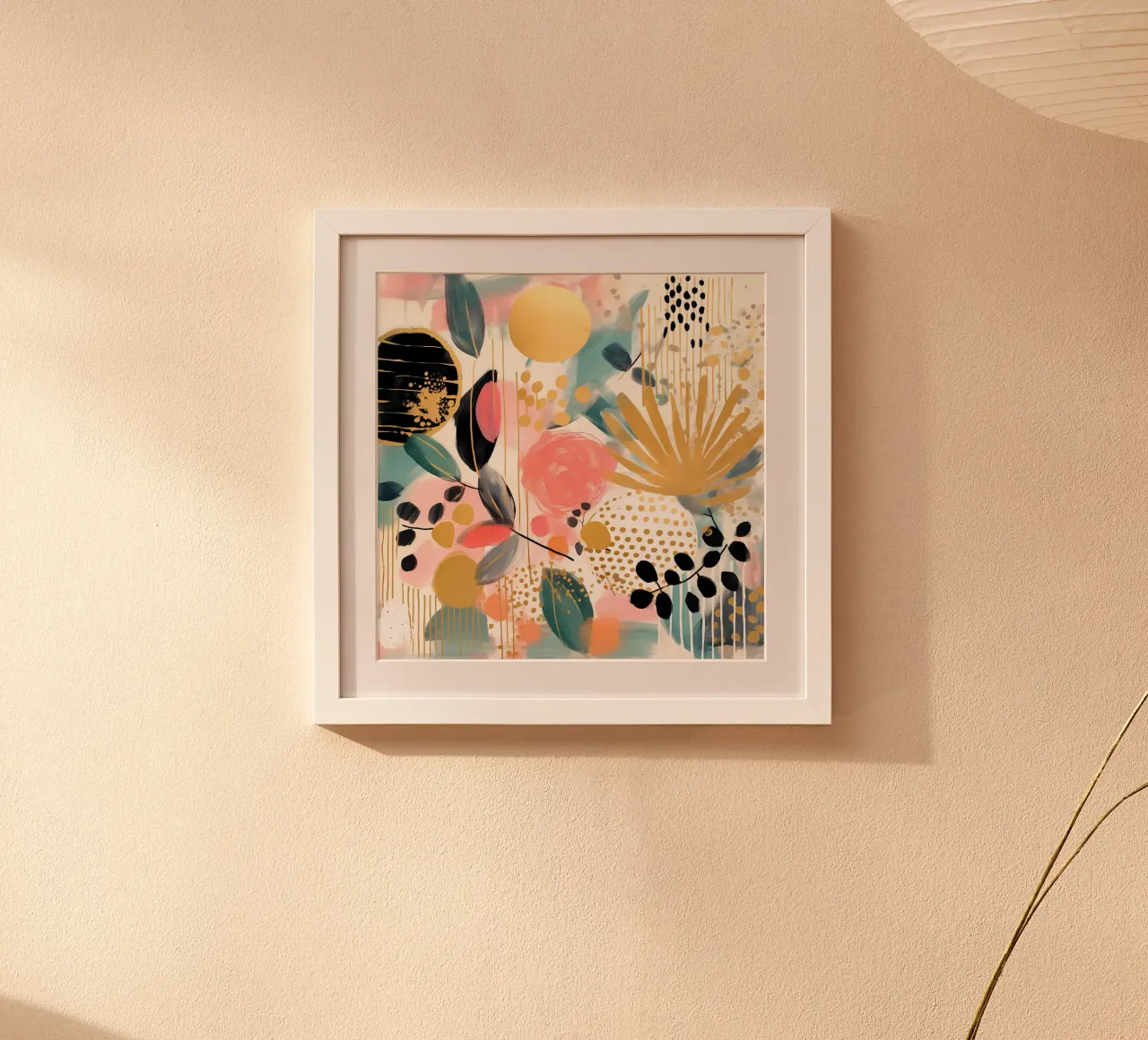 Boho Abstract 1 poster con telaio in legno da Yaso Design Boho & Botanic