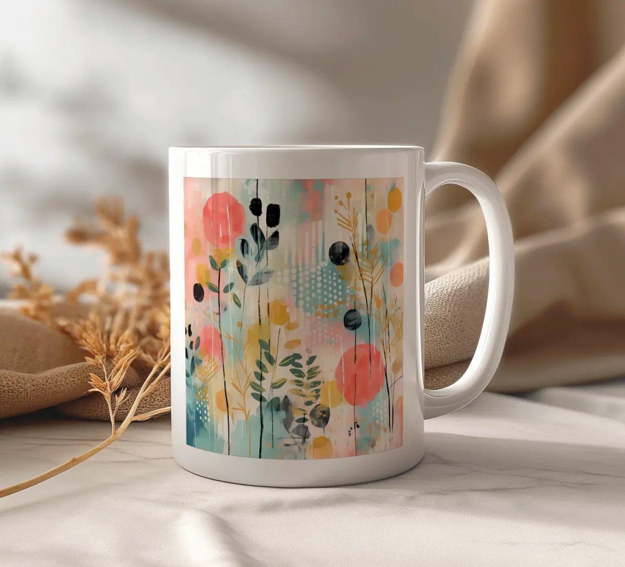 Boho Abstract 2 tazza in ceramica da Yaso Design Boho & Botanic