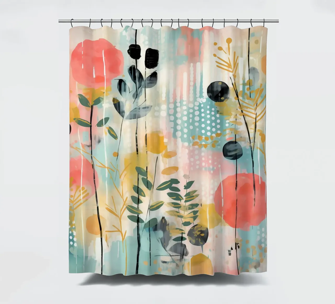 Boho Abstract 2 tenda da doccia da Yaso Design Boho & Botanic