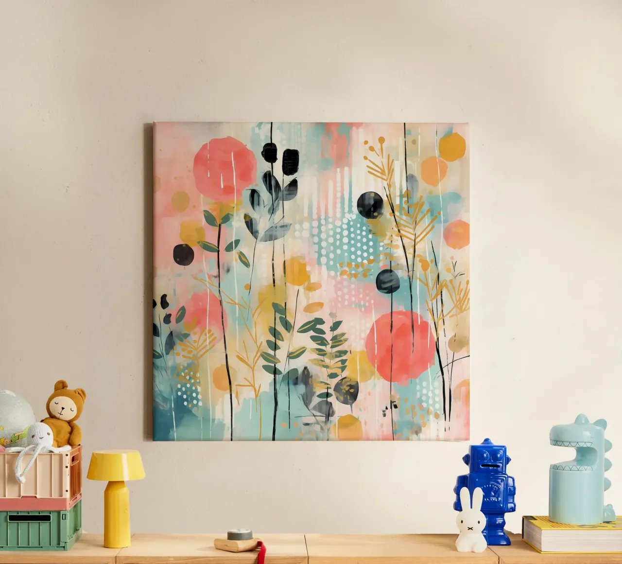 Boho Abstract 2 tela con Cornice a cassetta da Yaso Design Boho & Botanic
