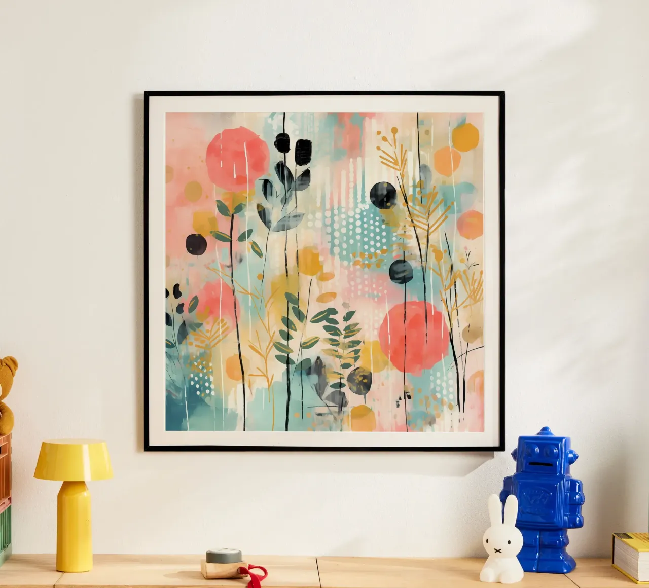 Boho Abstract 2 poster con telaio in legno da Yaso Design Boho & Botanic
