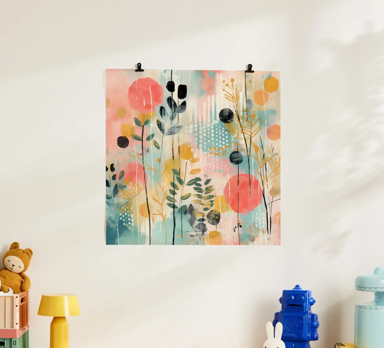 Boho Abstract 2 poster con telaio in legno da Yaso Design Boho & Botanic