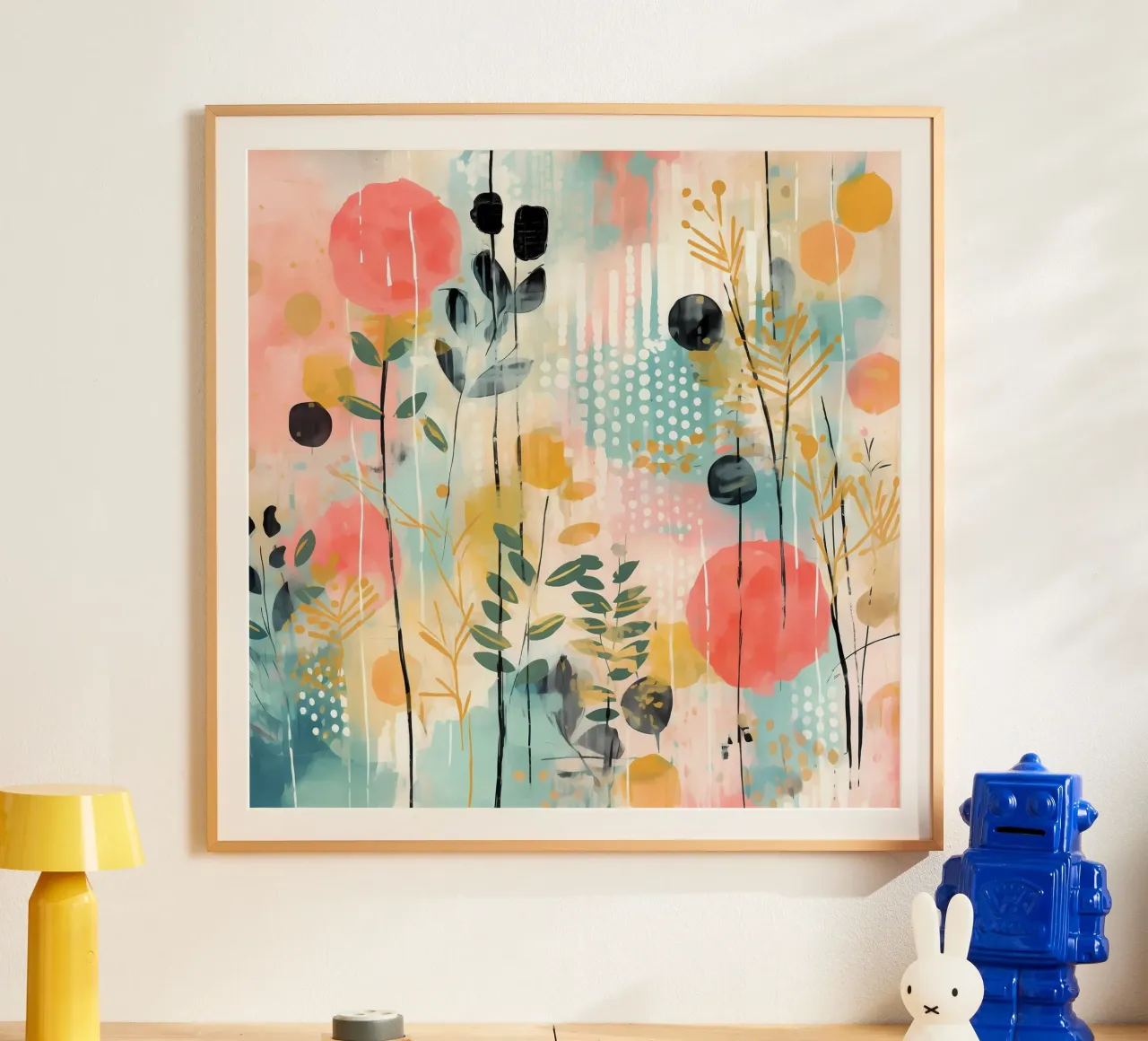 Boho Abstract 2 poster con telaio in legno da Yaso Design Boho & Botanic