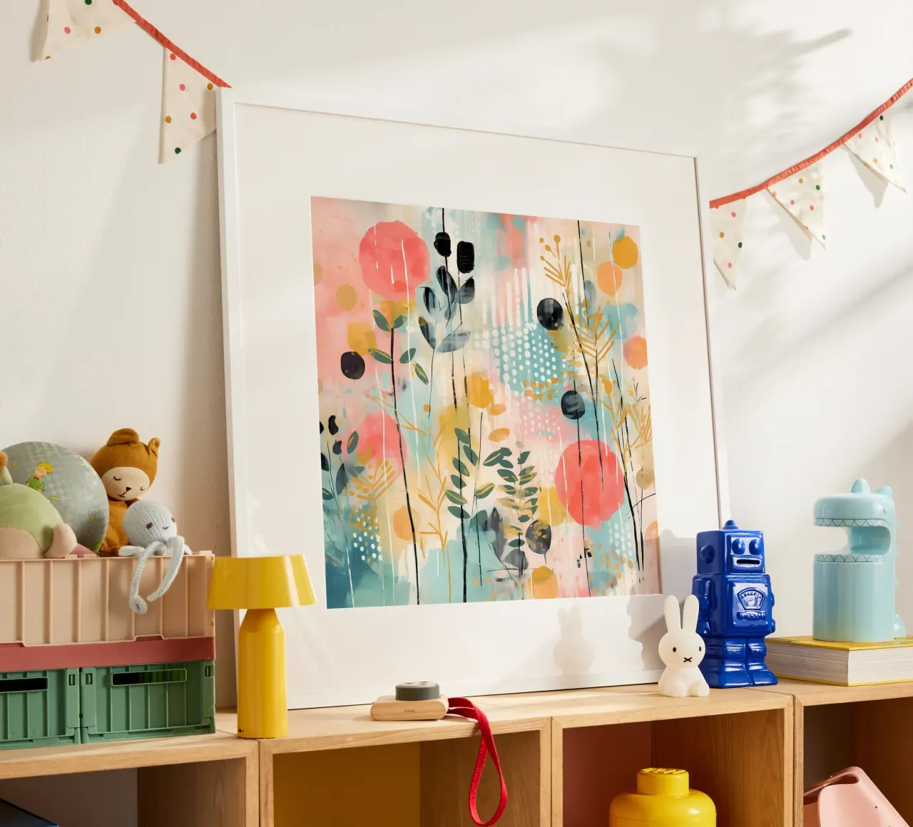Boho Abstract 2 poster con telaio in legno da Yaso Design Boho & Botanic