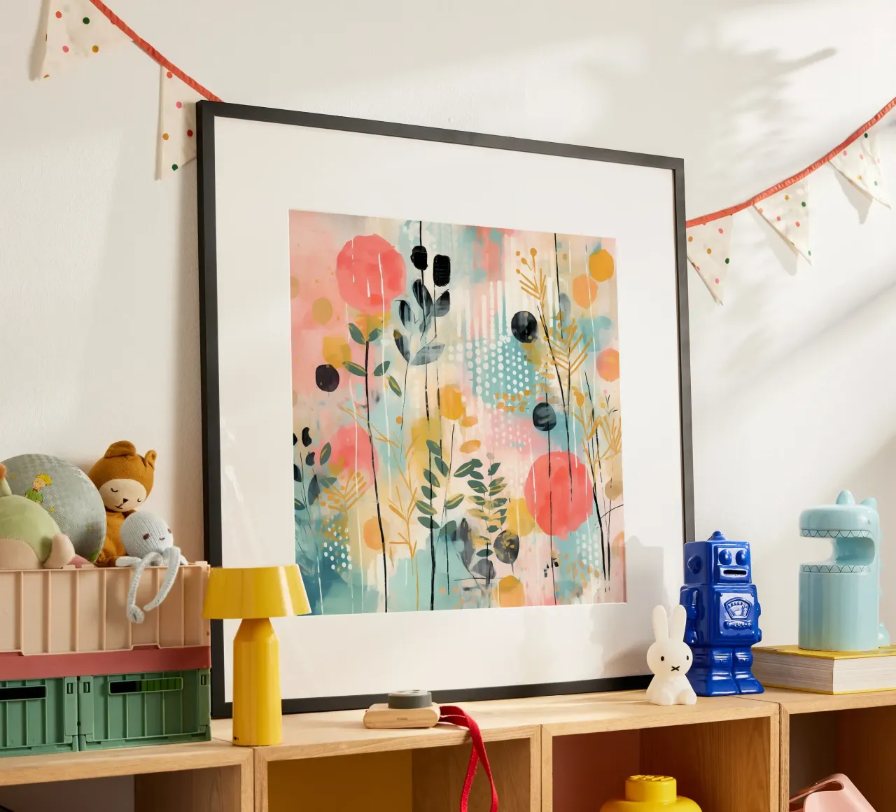 Boho Abstract 2 poster con telaio in legno da Yaso Design Boho & Botanic