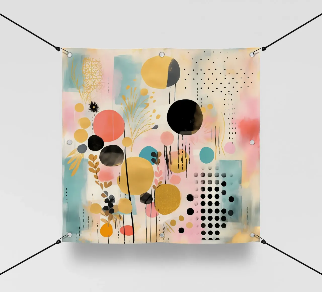 Boho Abstract 3 telo in pvc da Yaso Design Boho & Botanic