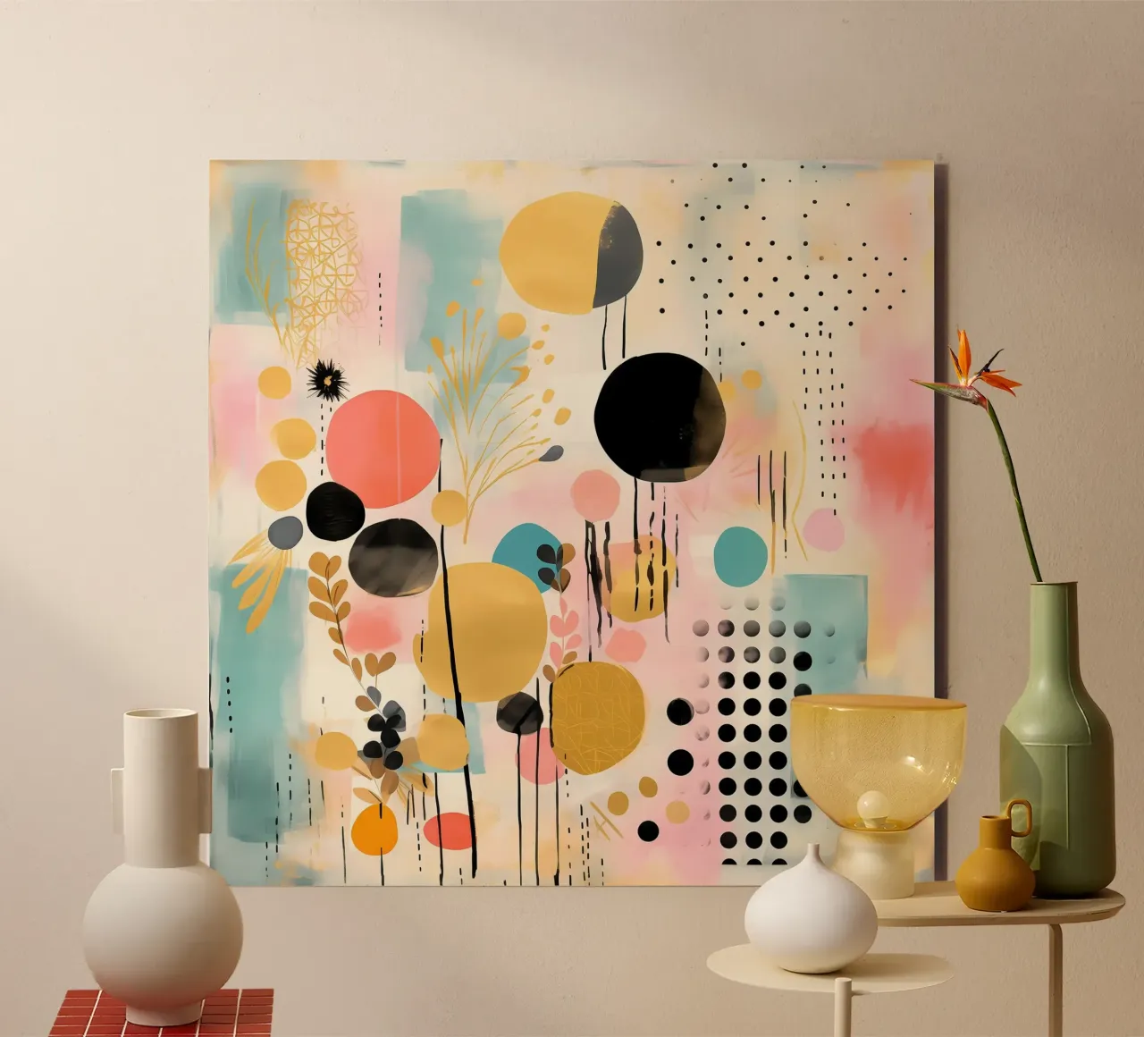 Boho Abstract 3 alluminio dibond da Yaso Design Boho & Botanic