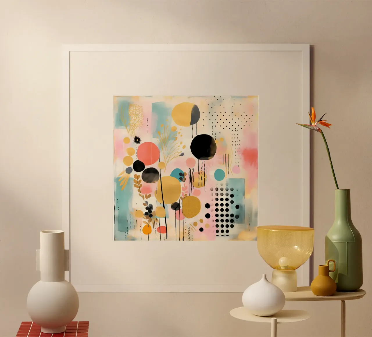 Boho Abstract 3 poster con telaio in plastica da Yaso Design Boho & Botanic