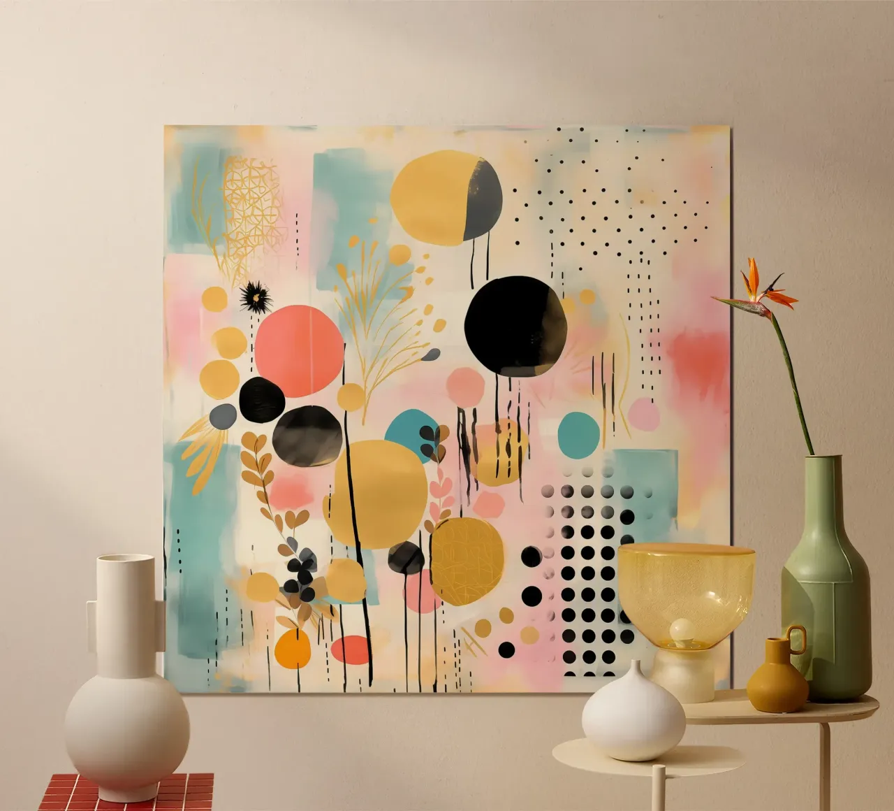 Boho Abstract 3 poster con telaio in plastica da Yaso Design Boho & Botanic