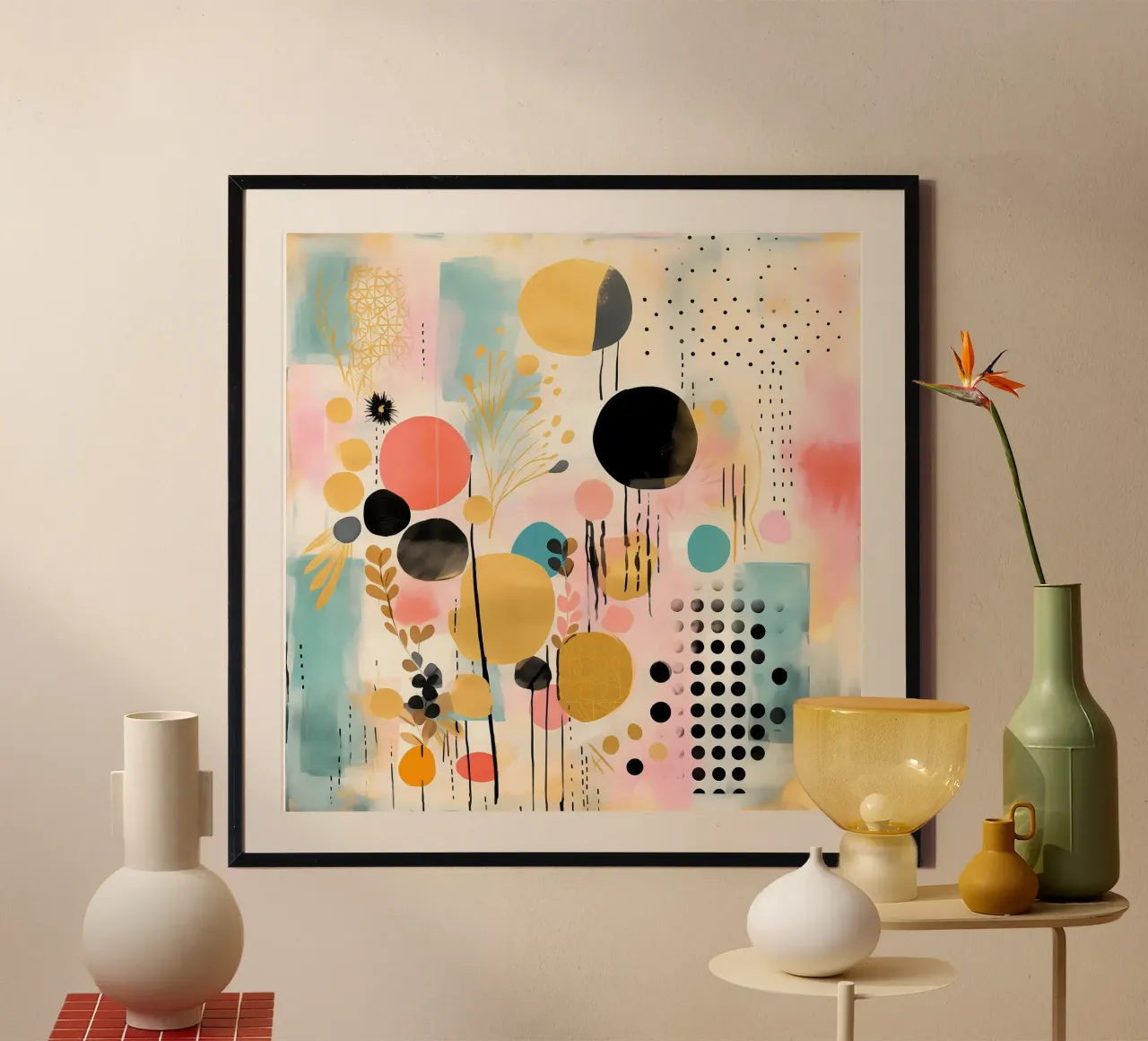 Boho Abstract 3 poster con telaio in plastica da Yaso Design Boho & Botanic