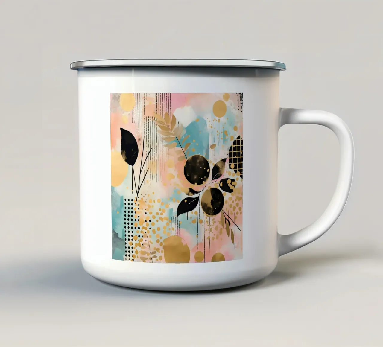 Boho Abstract 4 enamel mug by Yaso Design Boho & Botanic