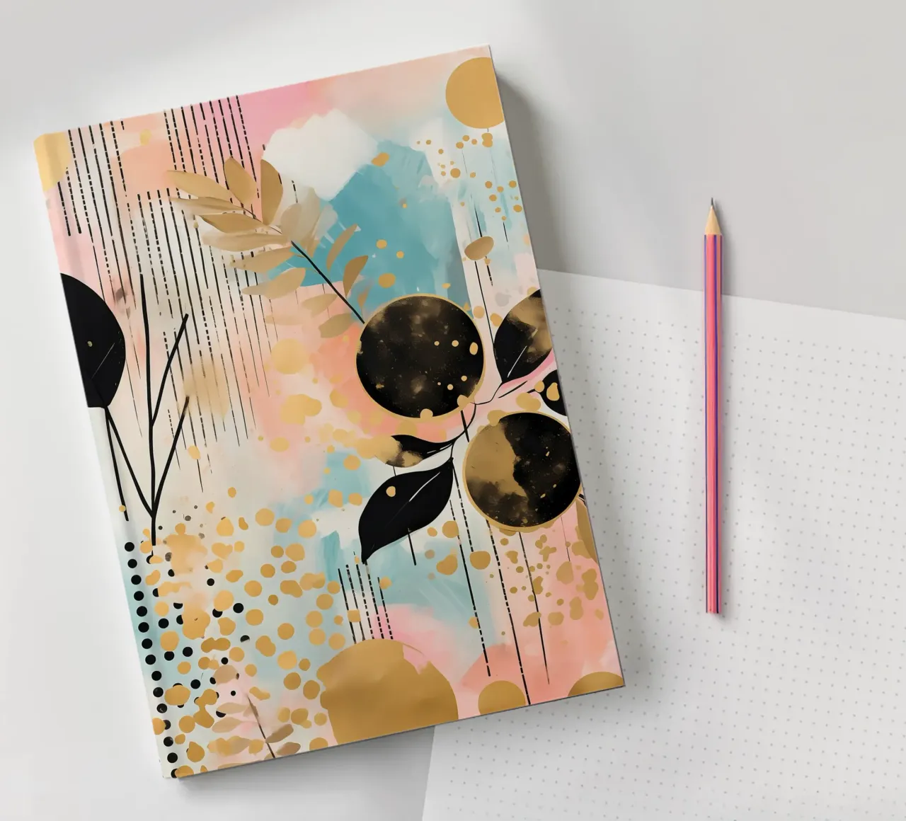 Boho Abstract 4 notebook by Yaso Design Boho & Botanic