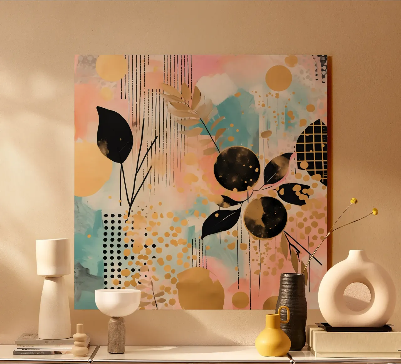 Boho Abstract 4 alluminio dibond da Yaso Design Boho & Botanic