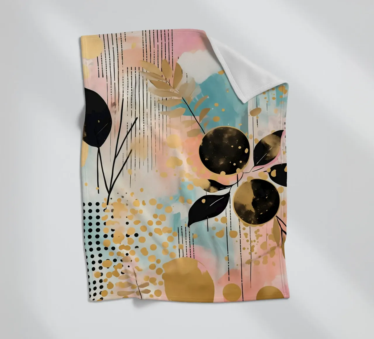 Boho Abstract 4 fleece blanket by Yaso Design Boho & Botanic