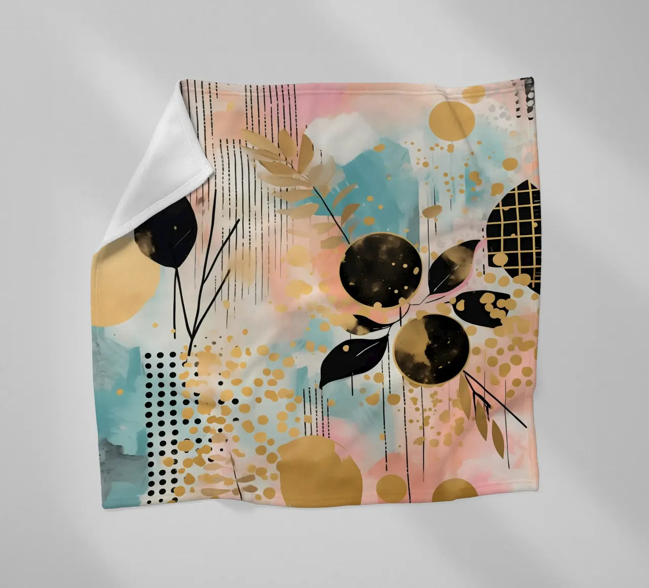 Boho Abstract 4 fleece blanket by Yaso Design Boho & Botanic