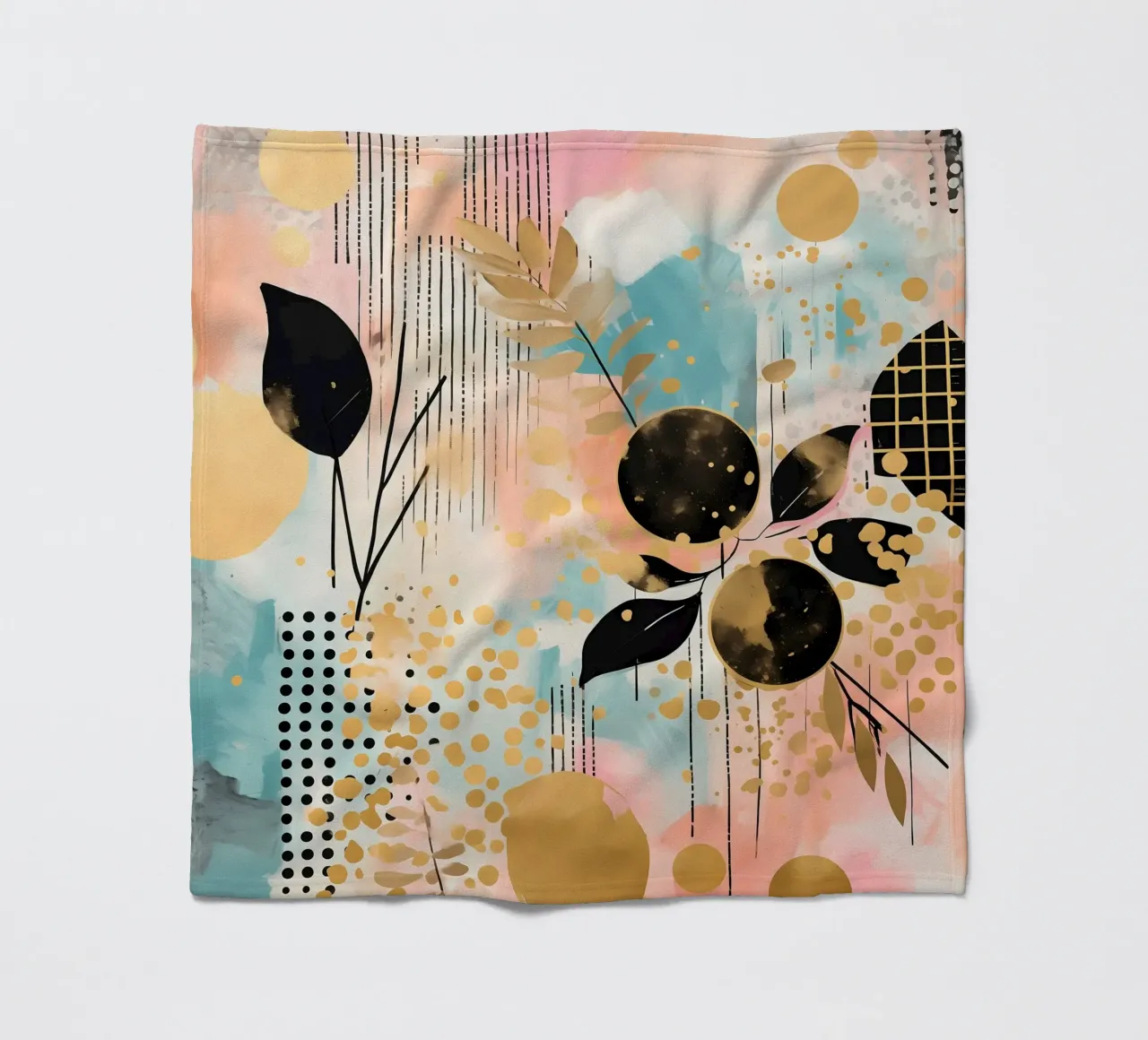 Boho Abstract 4 fleece blanket by Yaso Design Boho & Botanic