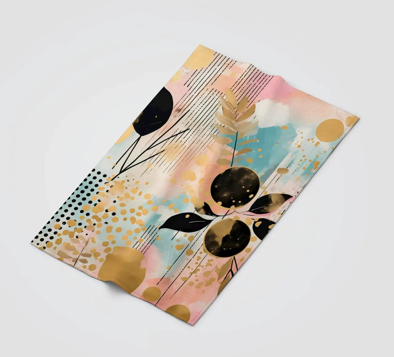 Boho Abstract 4 fleece blanket by Yaso Design Boho & Botanic