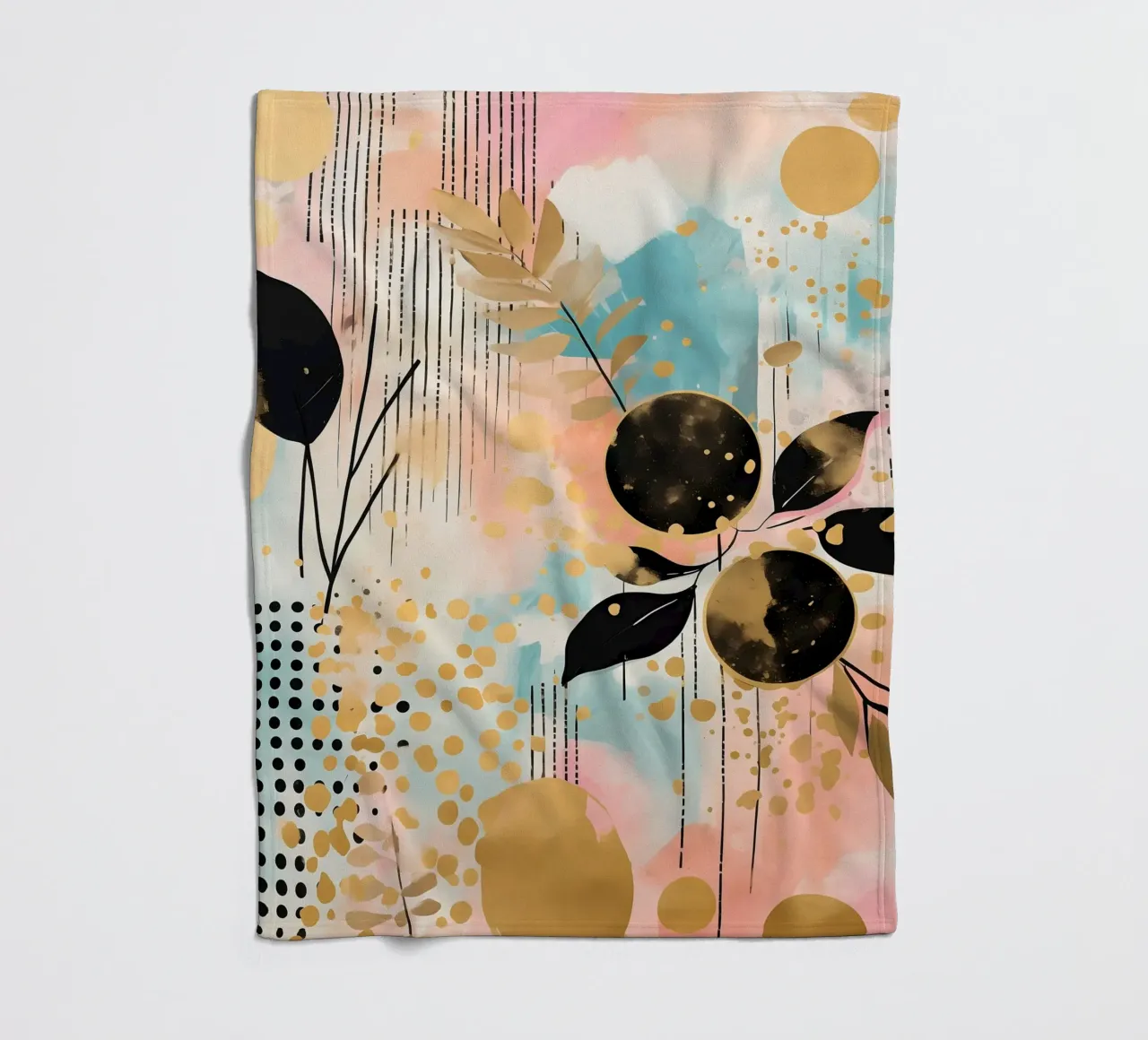 Boho Abstract 4 fleece blanket by Yaso Design Boho & Botanic