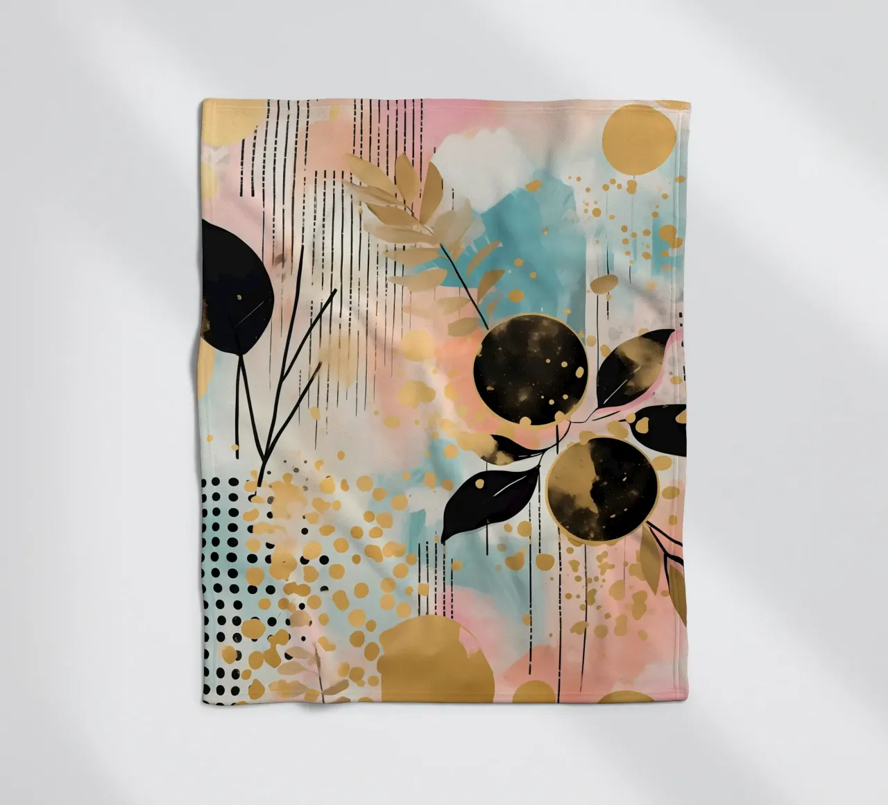 Boho Abstract 4 fleece blanket by Yaso Design Boho & Botanic