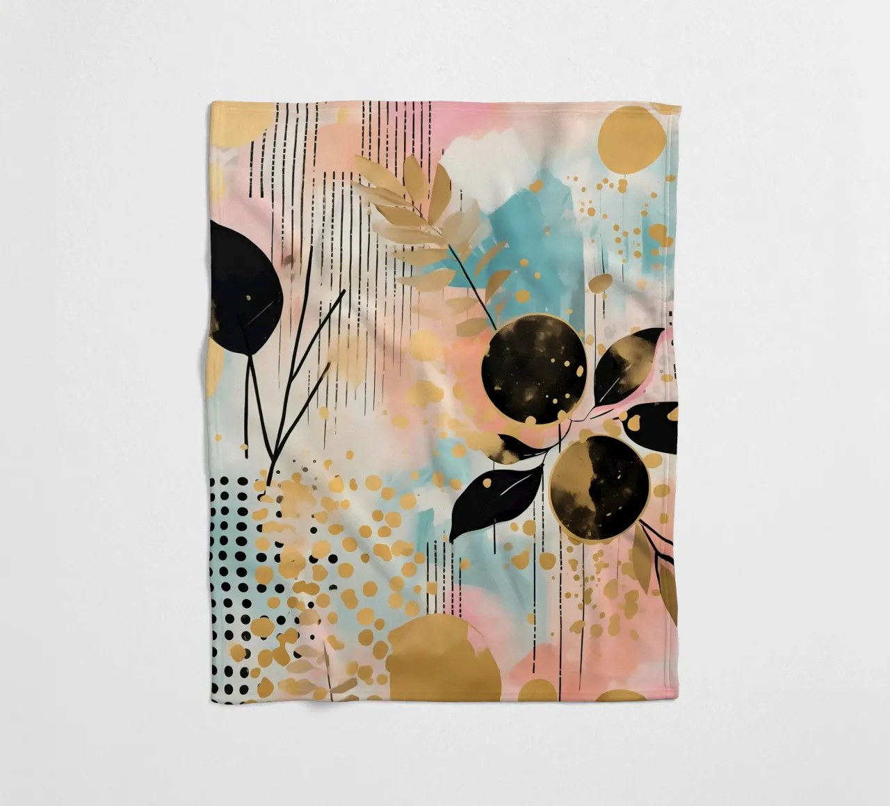 Boho Abstract 4 fleece blanket by Yaso Design Boho & Botanic