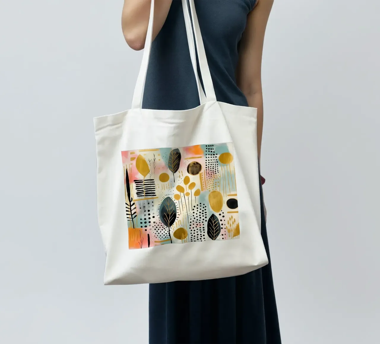 Boho Abstract 5 borsa in juta da Yaso Design Boho & Botanic