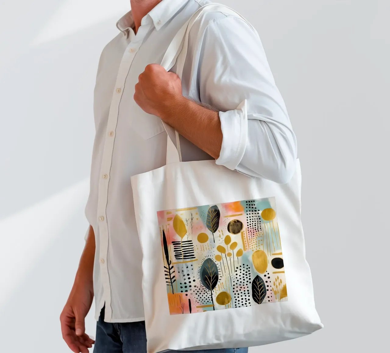 Boho Abstract 5 borsa in juta da Yaso Design Boho & Botanic