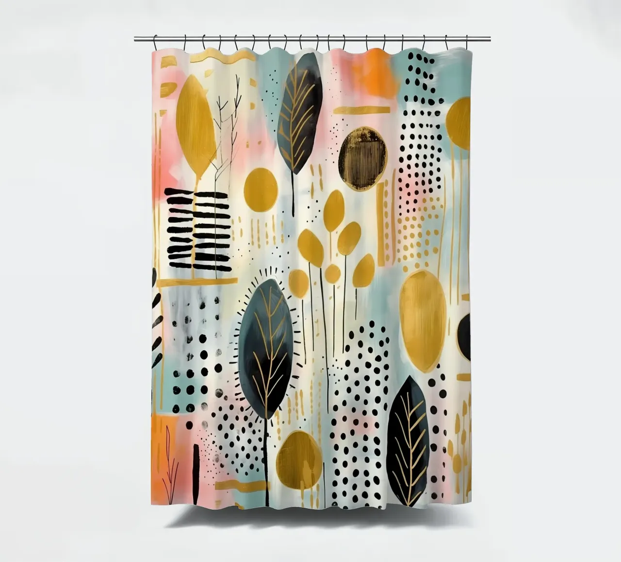 Boho Abstract 5 tenda da doccia da Yaso Design Boho & Botanic