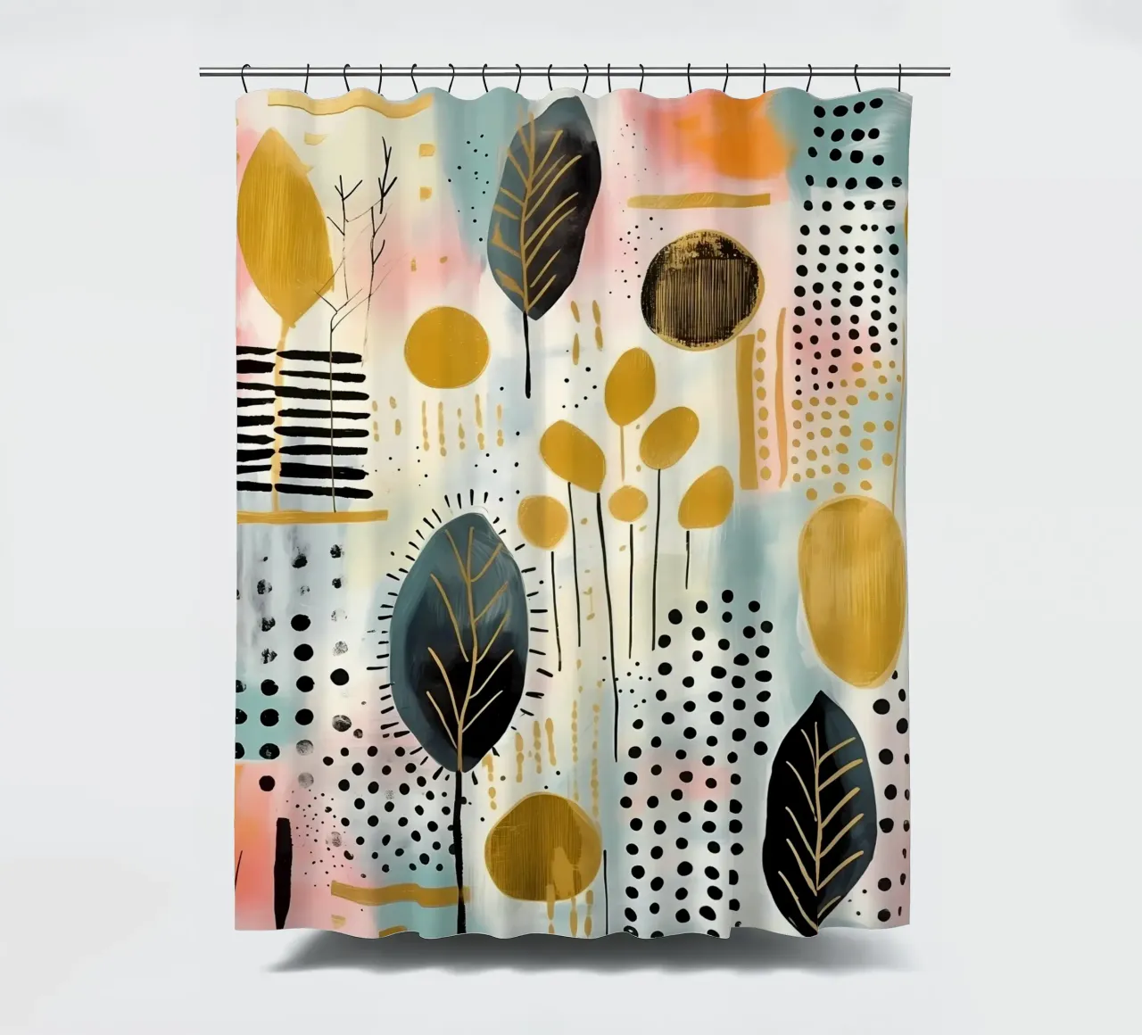 Boho Abstract 5 tenda da doccia da Yaso Design Boho & Botanic