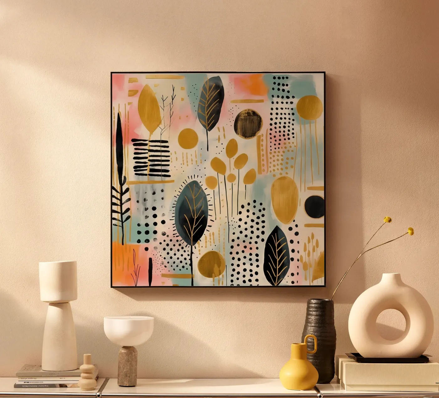 Boho Abstract 5 acryl van Yaso Design Boho & Botanic