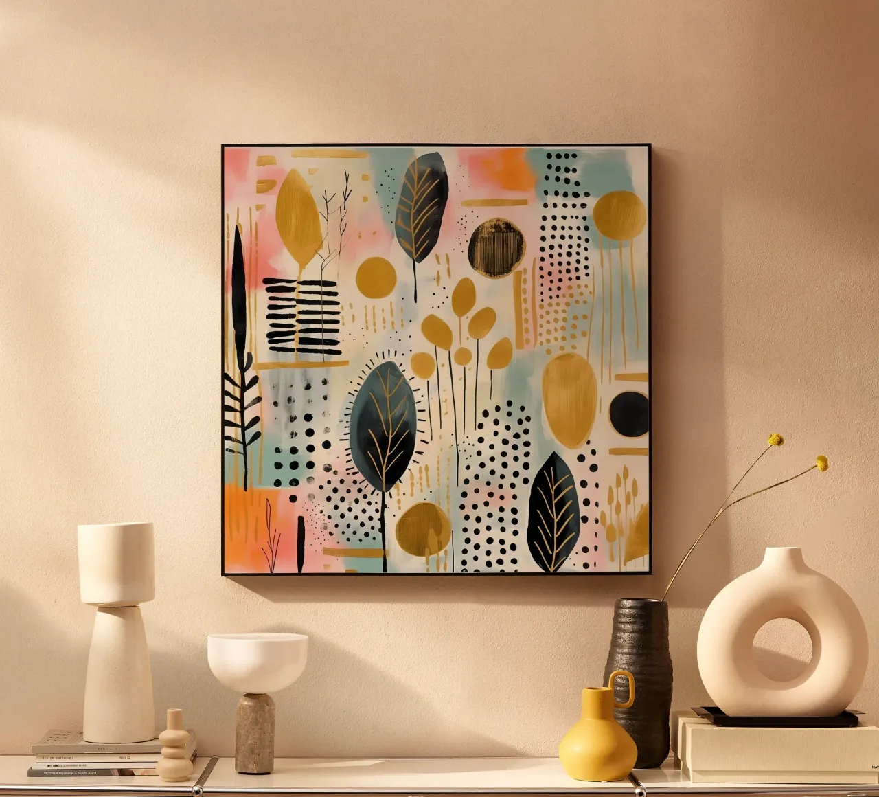 Boho Abstract 5 alluminio dibond da Yaso Design Boho & Botanic