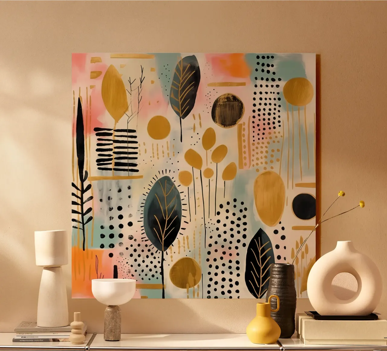 Boho Abstract 5 alluminio dibond da Yaso Design Boho & Botanic