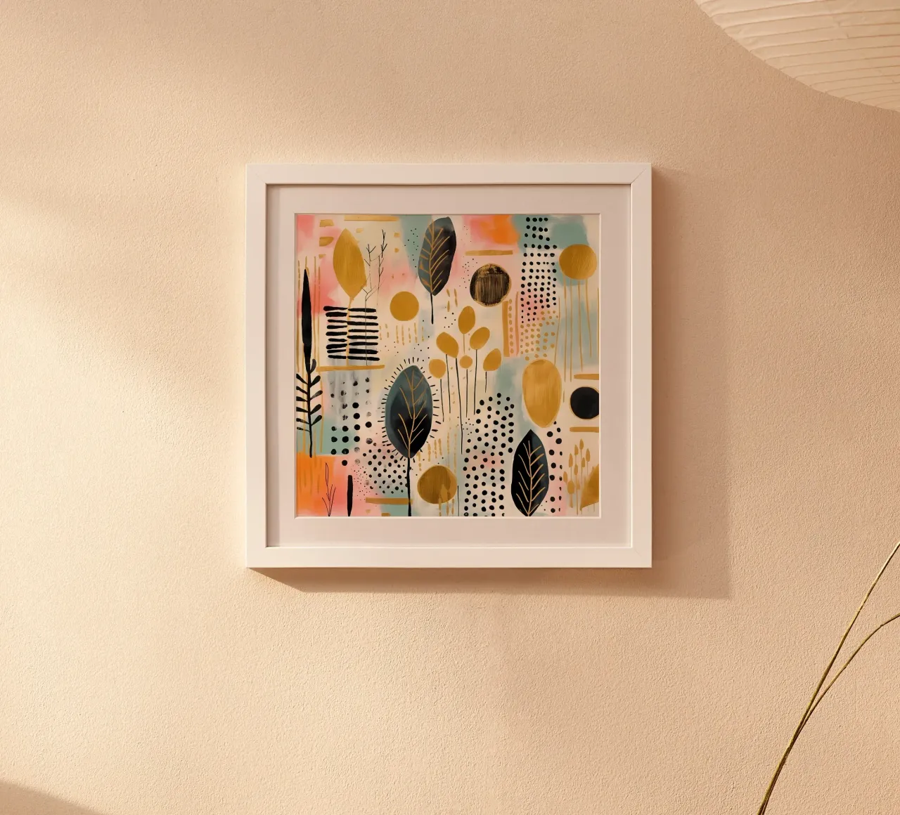 Boho Abstract 5 poster con telaio in legno da Yaso Design Boho & Botanic