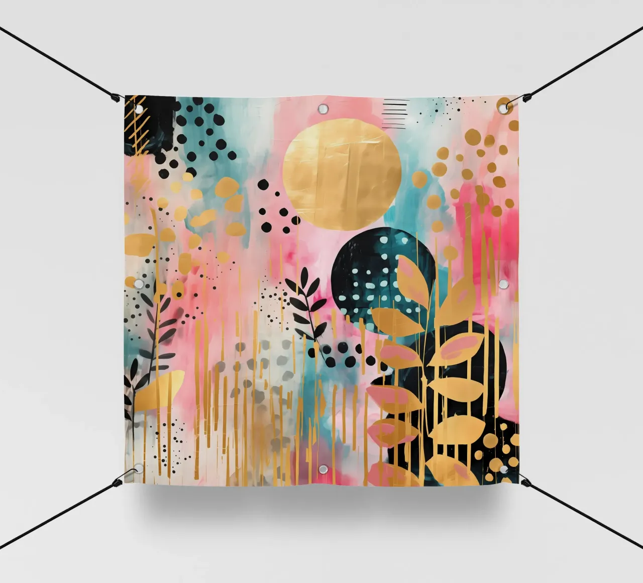 Boho Abstract 6 telo in pvc da Yaso Design Boho & Botanic