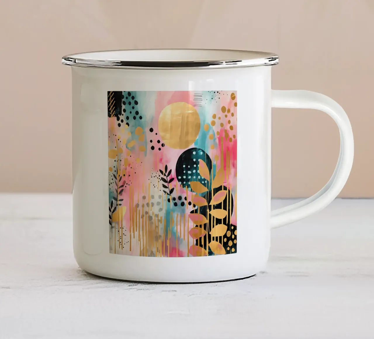Boho Abstract 6 tazza in smalto da Yaso Design Boho & Botanic