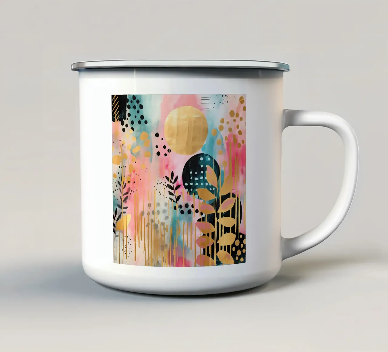 Boho Abstract 6 tazza in smalto da Yaso Design Boho & Botanic