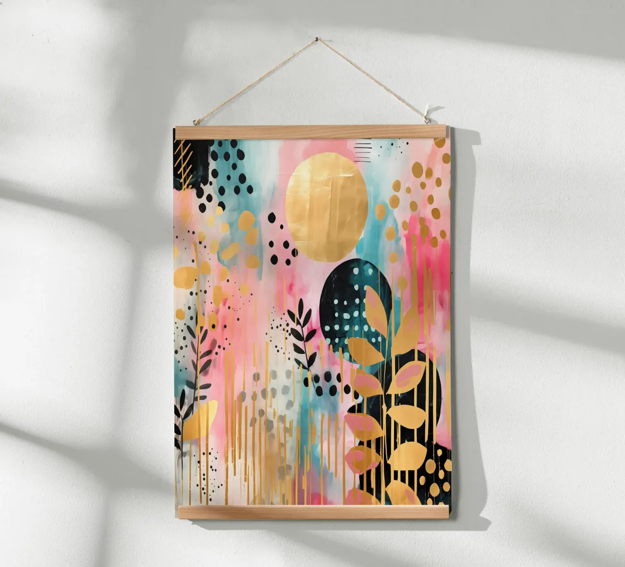 Boho Abstract 6 Poster mit Aluminium Rahmen von Yaso Design Boho & Botanic