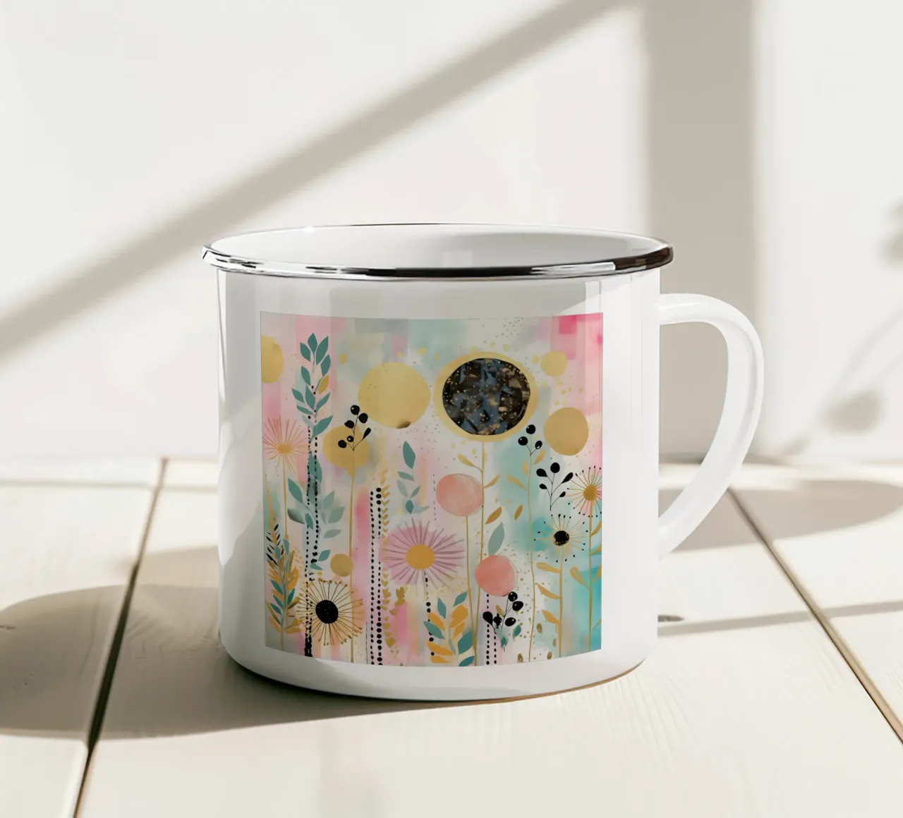 Boho Abstract 7 enamel mug by Yaso Design Boho & Botanic