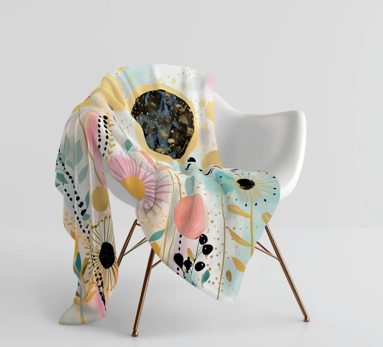 Boho Abstract 7 fleece blanket by Yaso Design Boho & Botanic