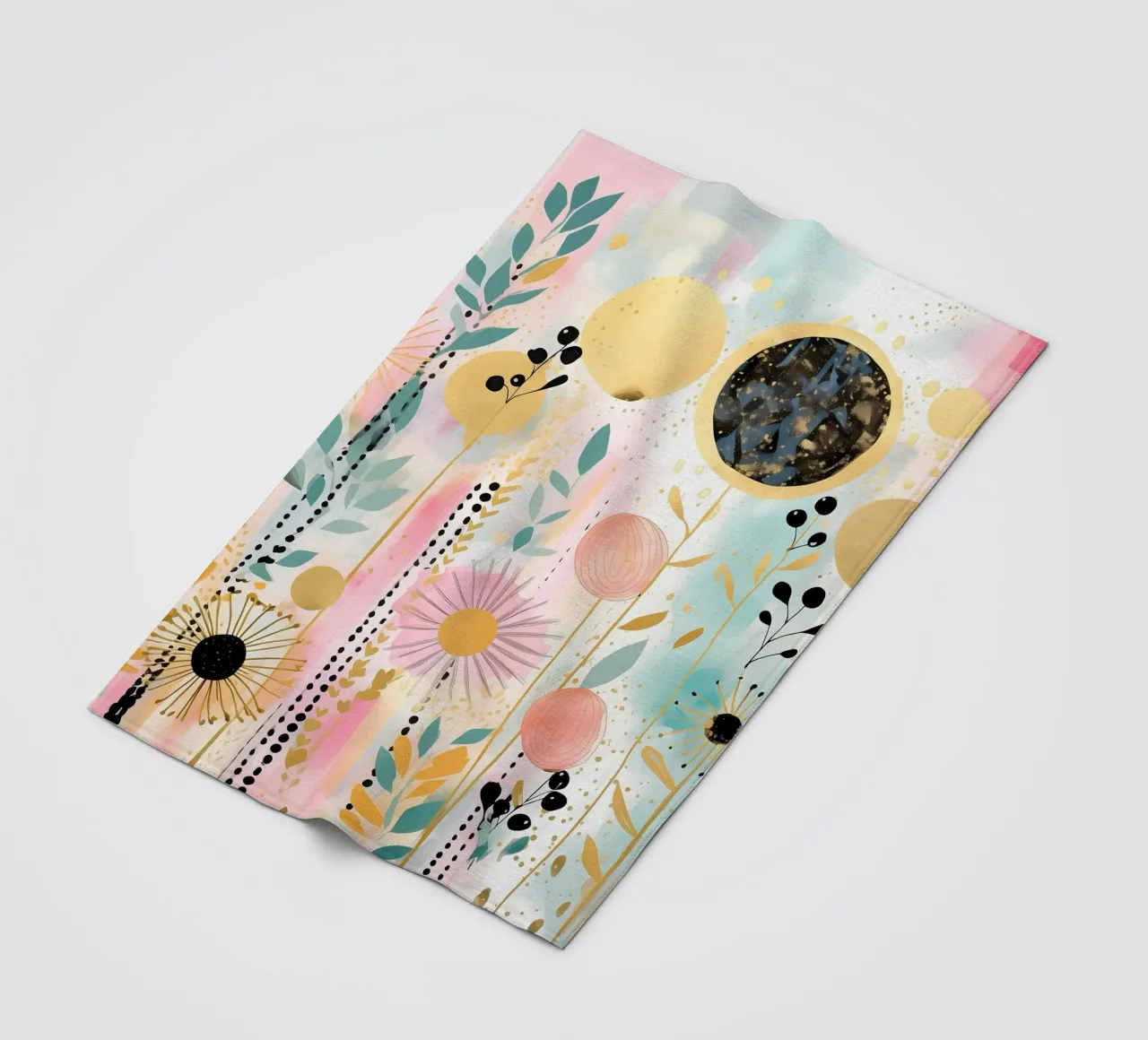Boho Abstract 7 fleece blanket by Yaso Design Boho & Botanic
