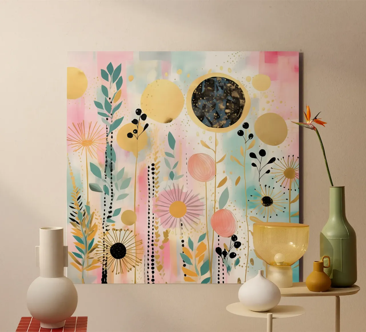 Boho Abstract 7 alluminio dibond da Yaso Design Boho & Botanic