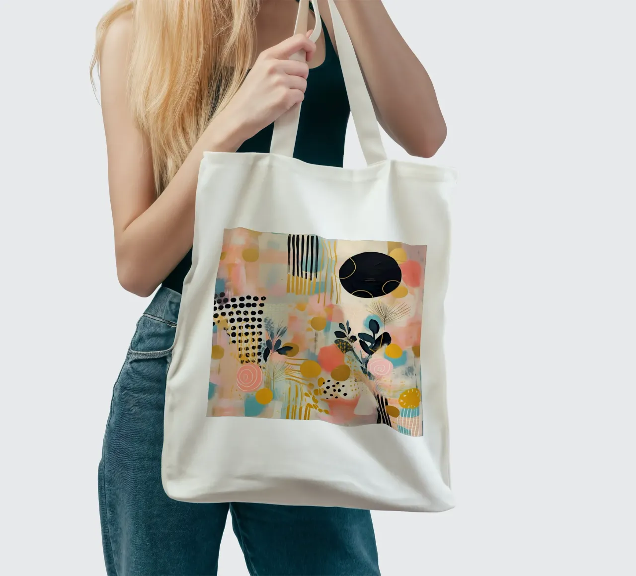 Boho Abstract 8 borsa in juta da Yaso Design Boho & Botanic