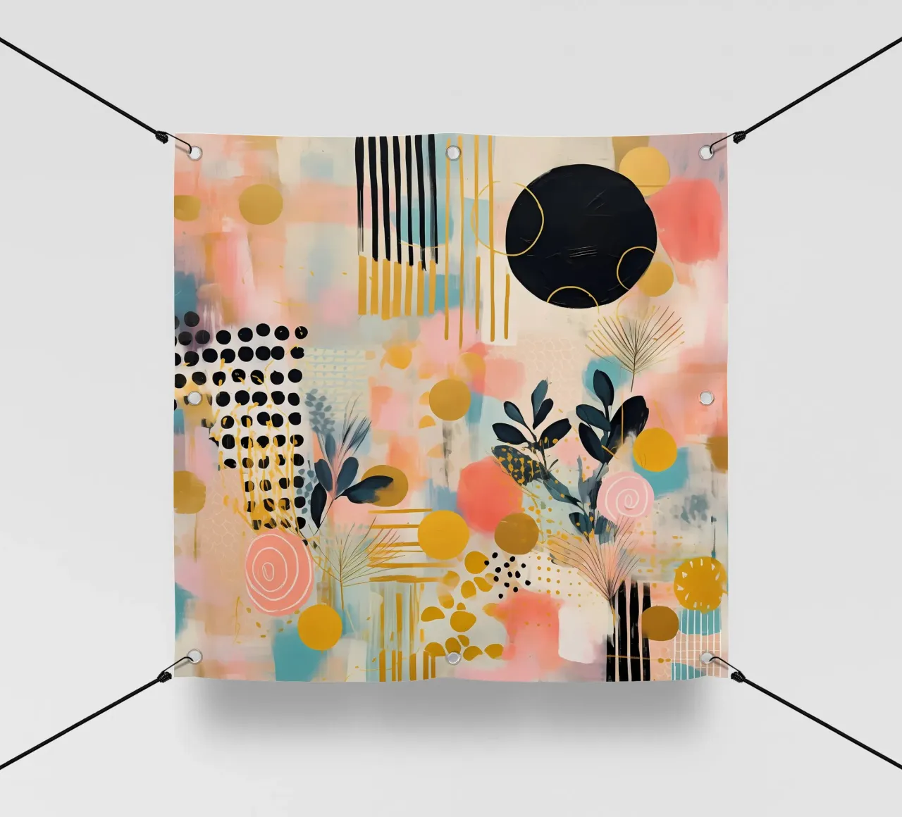 Boho Abstract 8 telo in pvc da Yaso Design Boho & Botanic