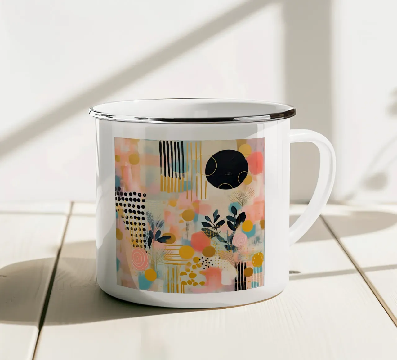Boho Abstract 8 tazza in smalto da Yaso Design Boho & Botanic